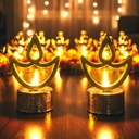 ZAYO LED GOLDEN DIYA PACK OF 12 BATTERY