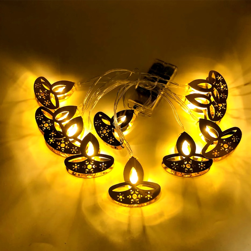 ZAYO LED GOLDEN DIYA STRING LIGHT BATTERY