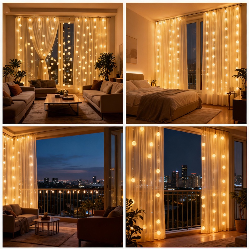 ZAYO LED CURTAIN ROUND LIGHT WARM WHITE 3MX1M