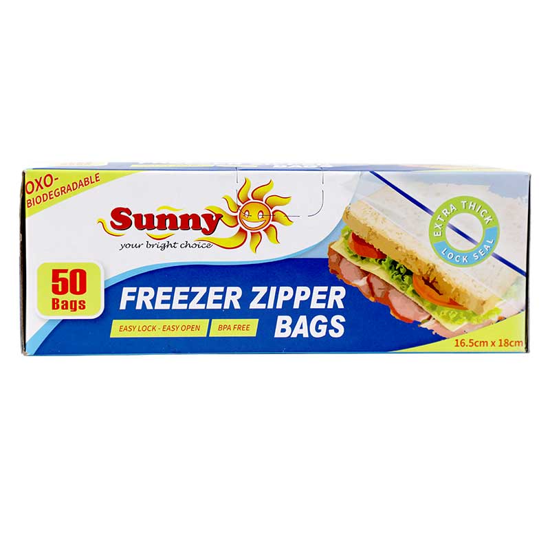 FREEZER ZIPPER BAGS 16.5X18 CM 50S