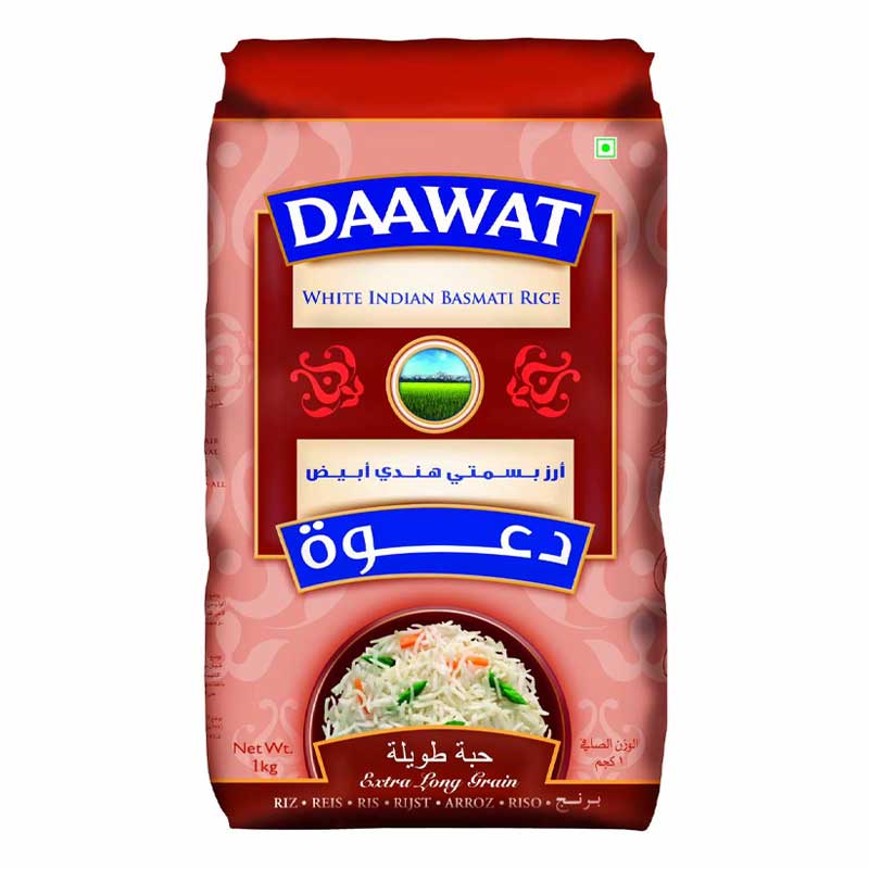 DAAWAT BSMTI RICE WHITE IND 1KG