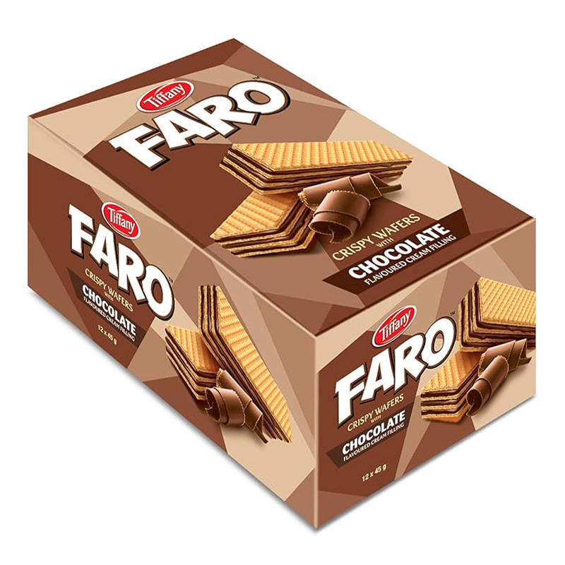 TIFFANY FARO CRISPY WAFERS CHOC 12X45GM