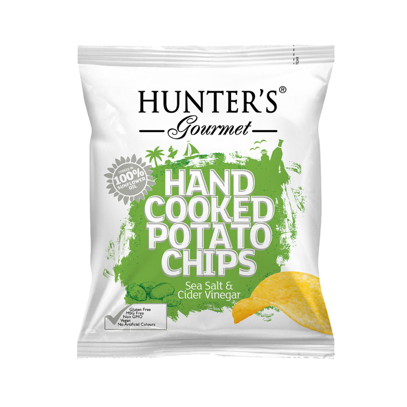 HUNTERS POTATO CHIPS SEA SALT &amp; CIDER VNGR 40GM