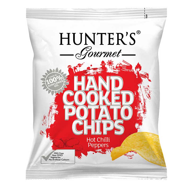 HUNTERS POTATO CHIPS HOT CHILLI PPRS 40GM