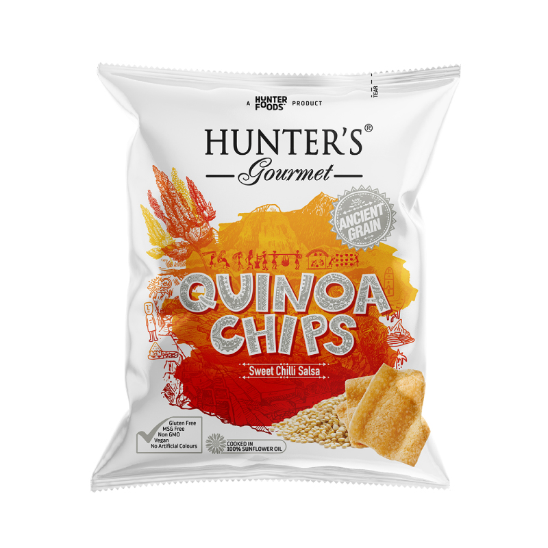 HUNTERS QUINOA CHIPS - SWT CHILLI SALSA 28GM