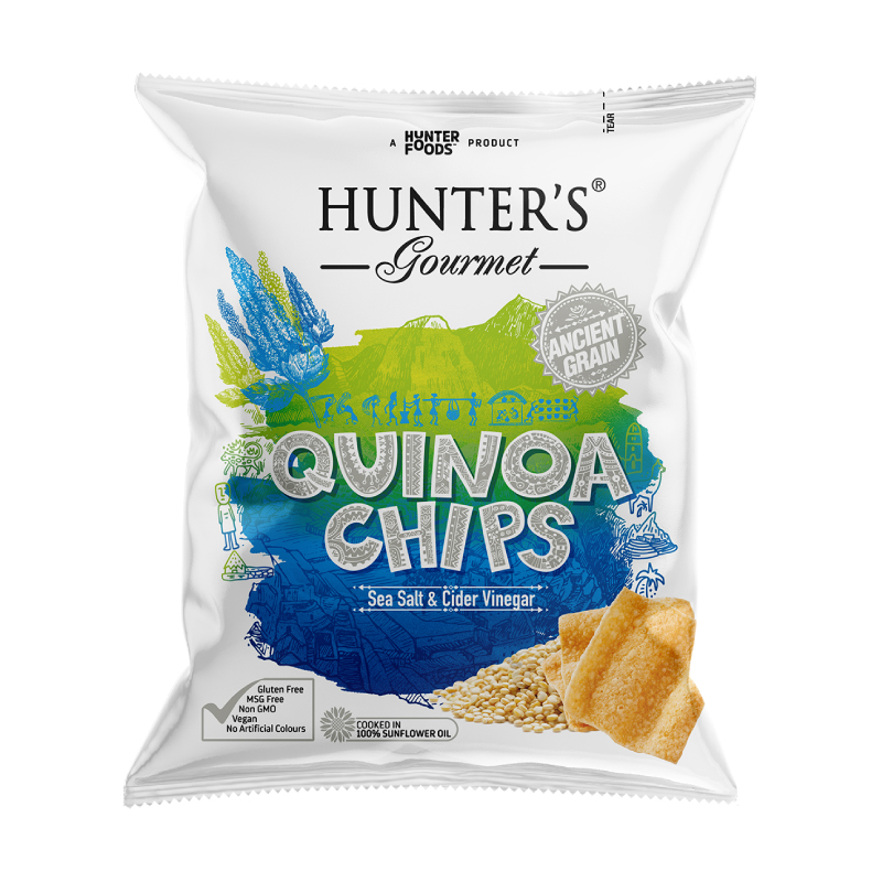 HUNTERS QUINOA CHIPS SEA SALT&amp; CIDER VNGR 28GM