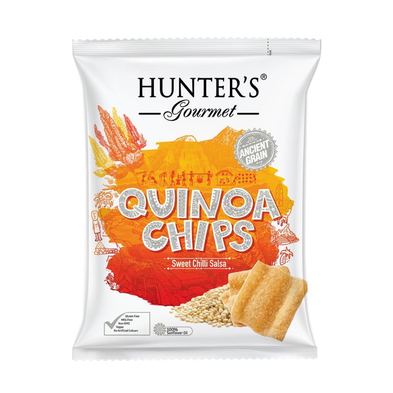 HUNTERS QUINOA CHIPS SWT CHILLI SALSA 75GM