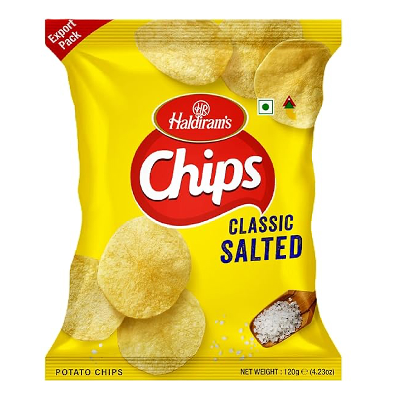 HALDIRAMS POTATO CHIPS CLASSIC SALTED 120GM