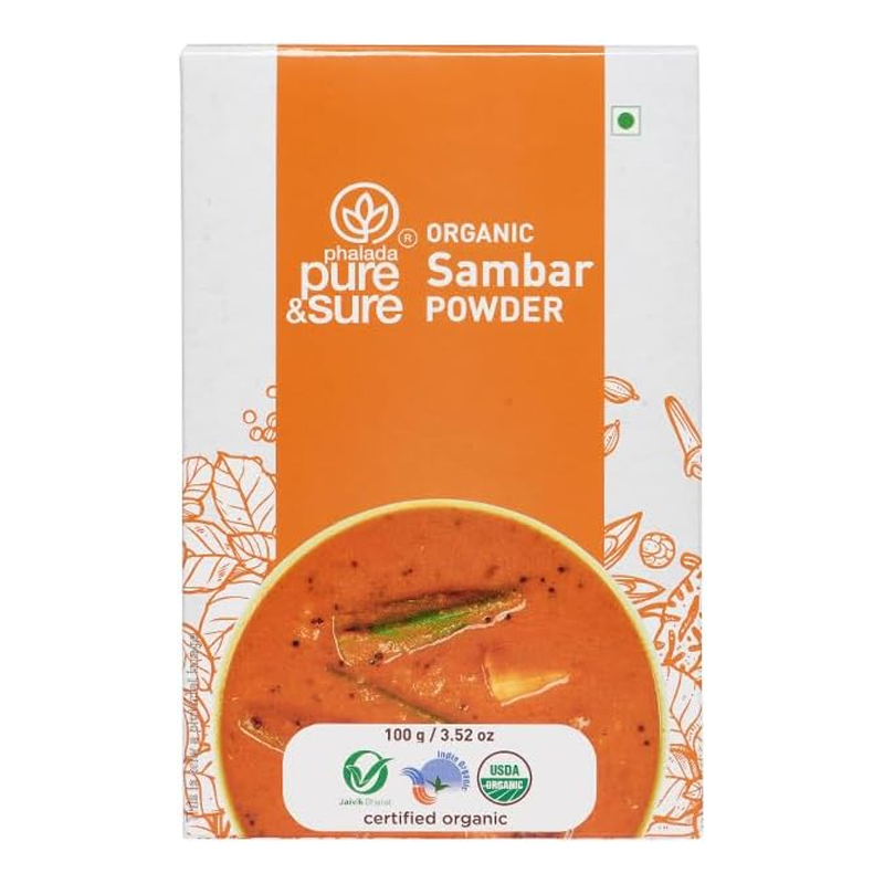 PURE &amp; SURE  ORGANIC SAMBAR POWDER 100GM