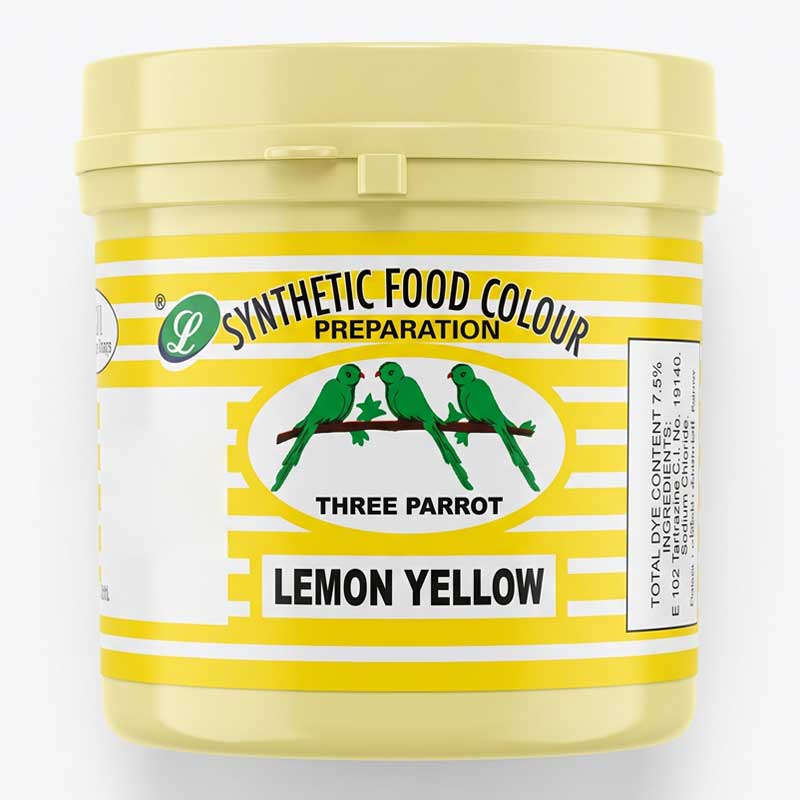 THREE PARROT FOOD COLOUR LEMON YELLOW 100GM