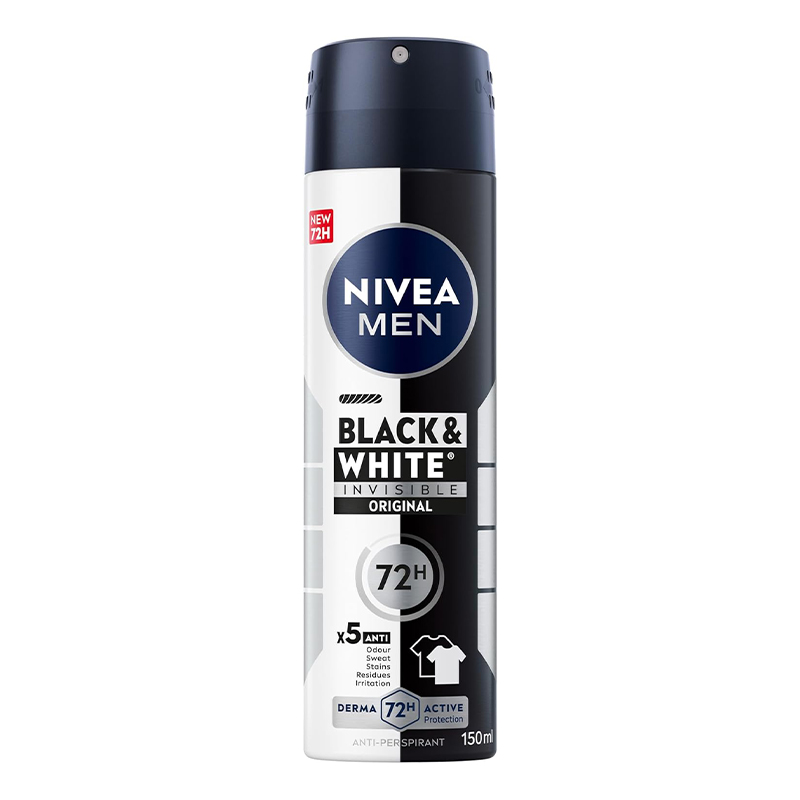 NIVEA DEO SPRAY BLK &amp; WHITE MEN 150ML