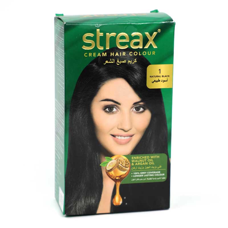 STREAX CREAM HAIR COLOR NATURAL BLACK 1