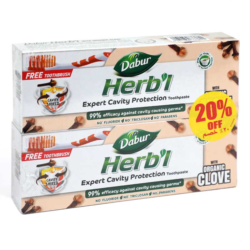 DABUR HRBL TP CLOVE 2PK+ TB FREE