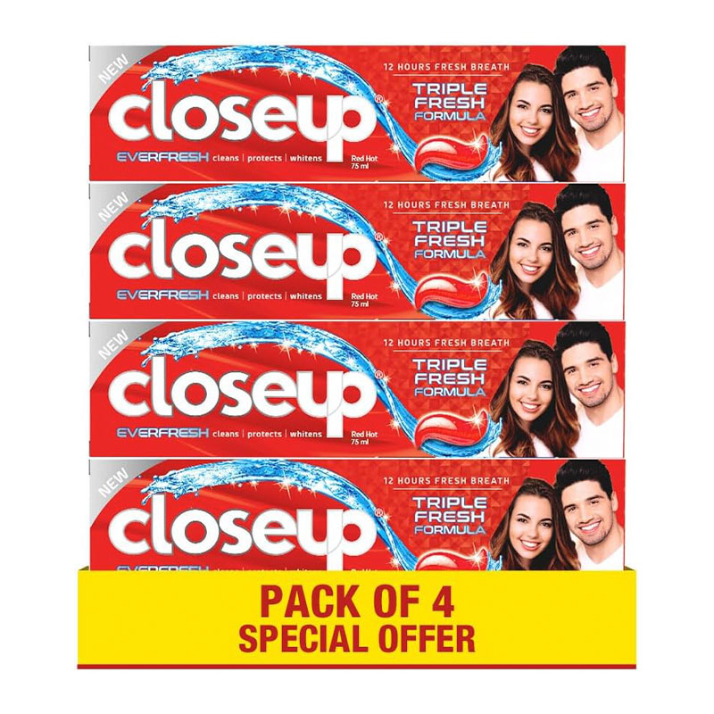 CLOSEUP TOOTH PASTE RED 4X75ML