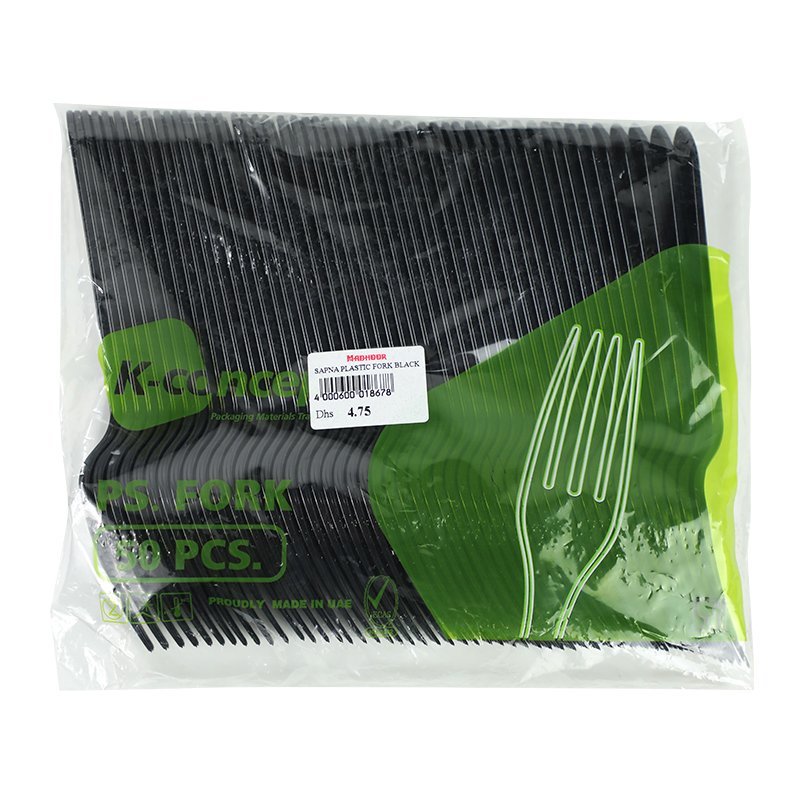 SAPNA PLASTIC FORK BLACK 50PC