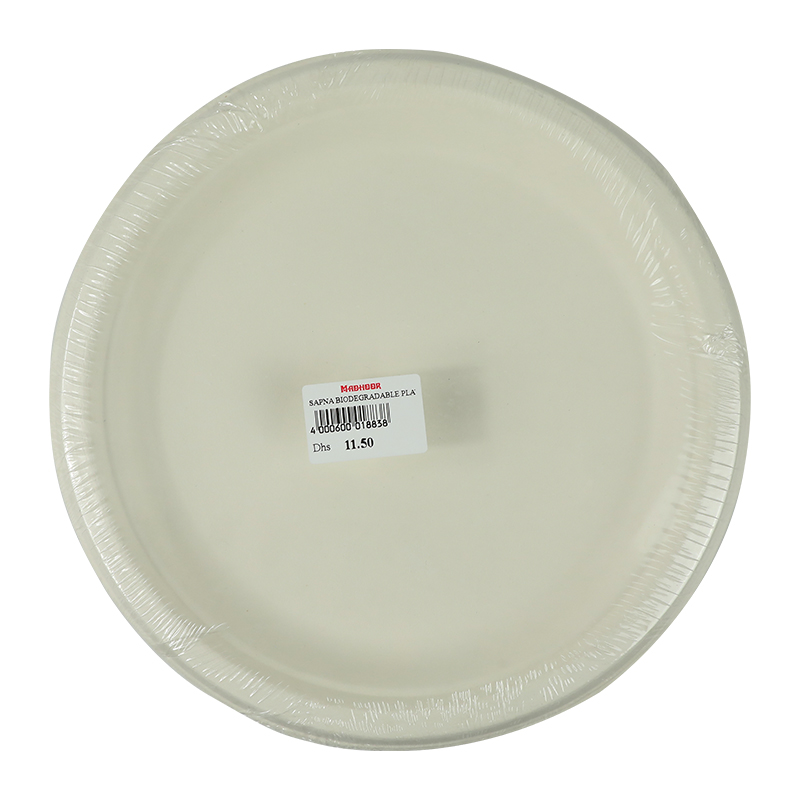 SAPNA BIODEGRADABLE PLATE PLAIN NO 9 25PCS