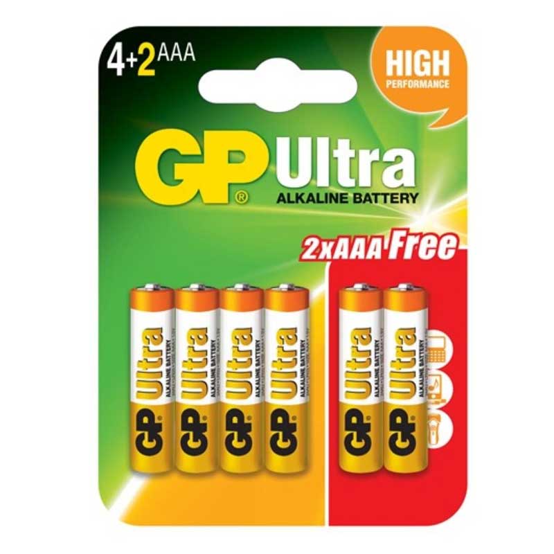 GP ULTRA  ALKALINE 4+2 AA LR6 1.5V