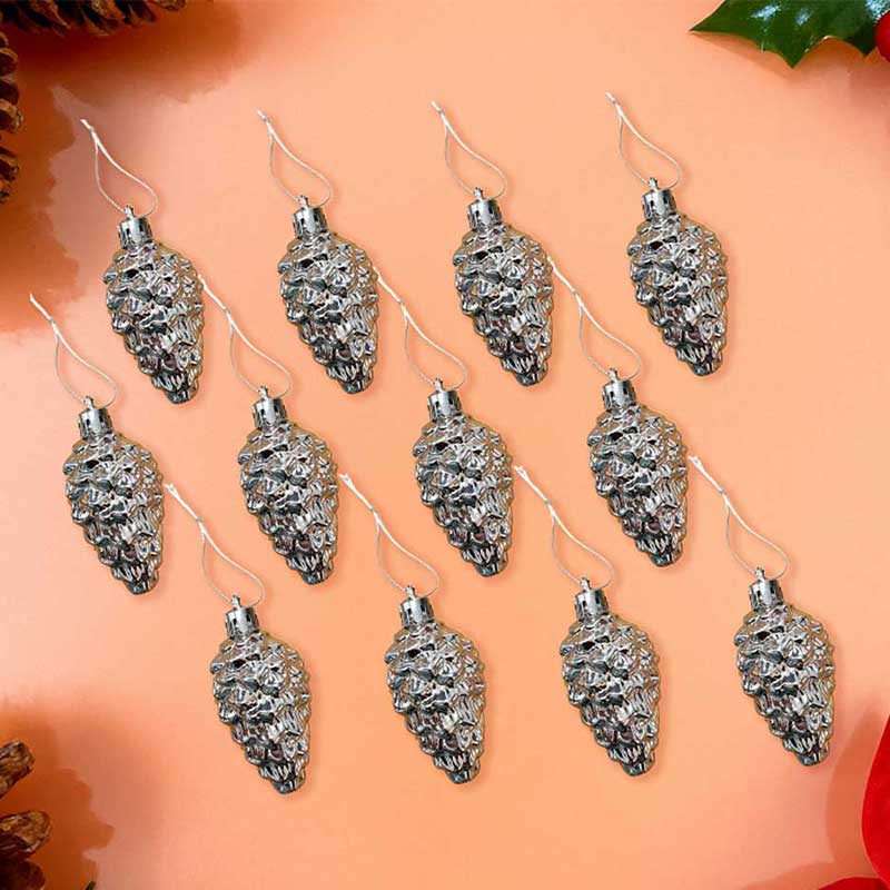 CHRISTMAS DECORATION SILVER 6CM