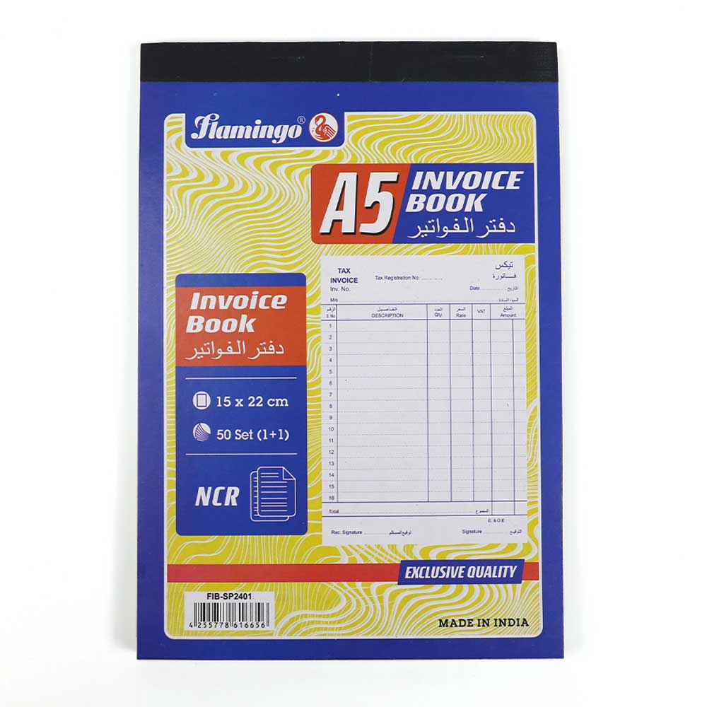 FLAMINGO A5 INVOICE BOOK SP2401