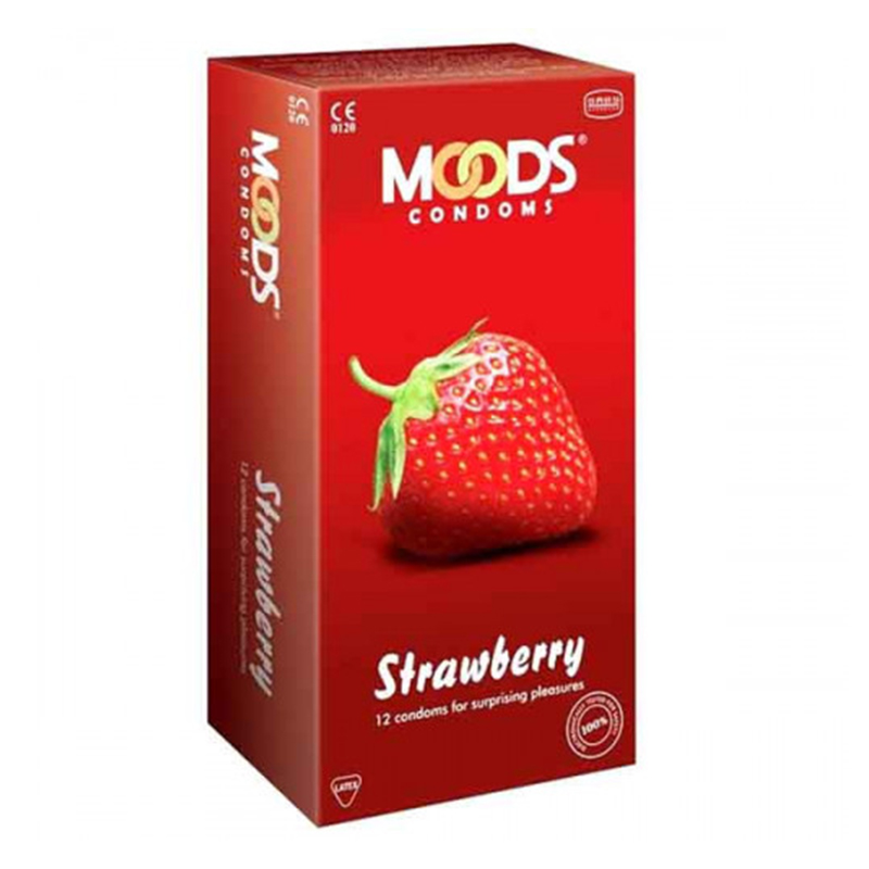 MOODS  STRAWBERRY CONDOMS  12S