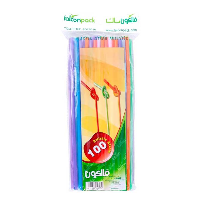 FALCON PLASTIC STRAW 5 MM FLOURESCENT