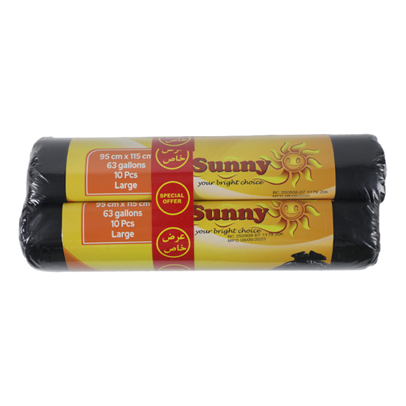 SUNNY BLACK GARBAGE BAGS 95X115CMS L ROLL 2X10PCS