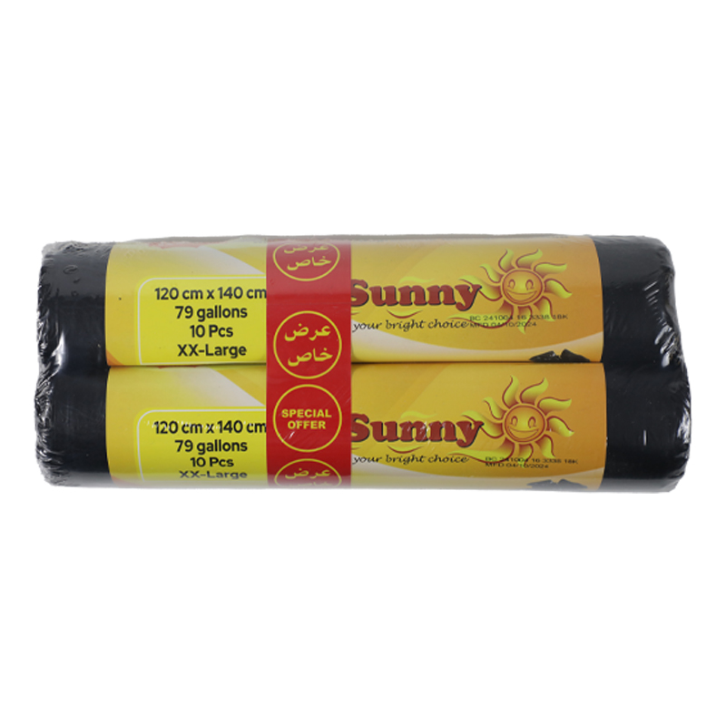 SUNNY BLACK GARBAGE BAGS 120X140CMS XXL ROLL 2X10PCS