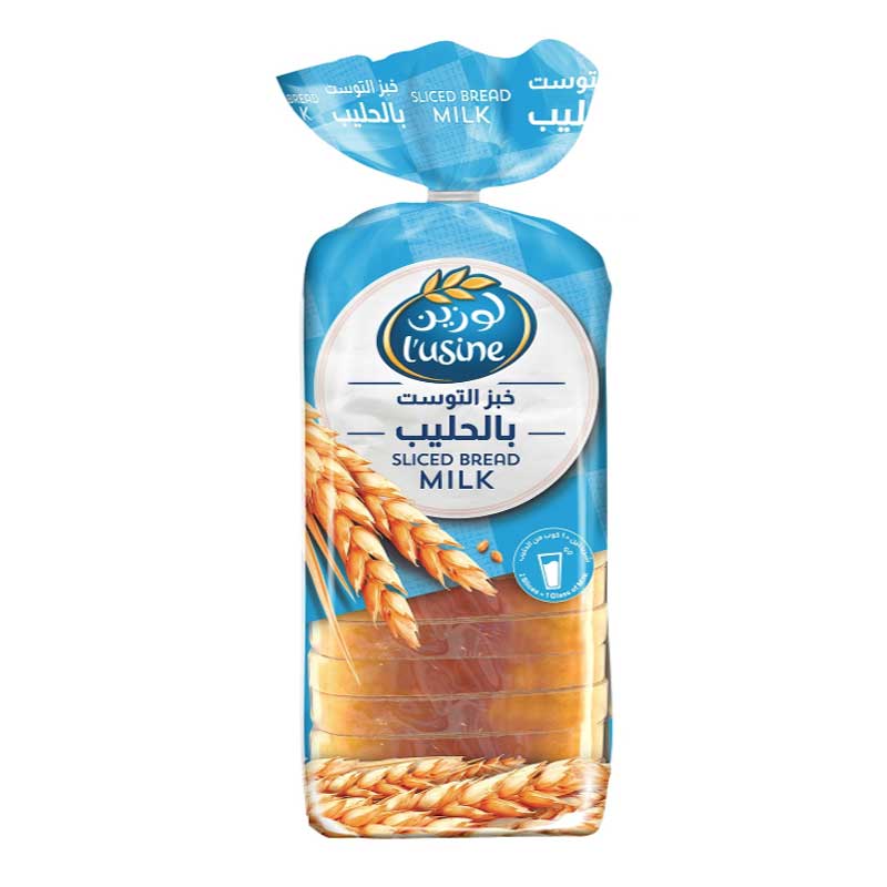 LUSINE BREAD SLICED MILK 600GM