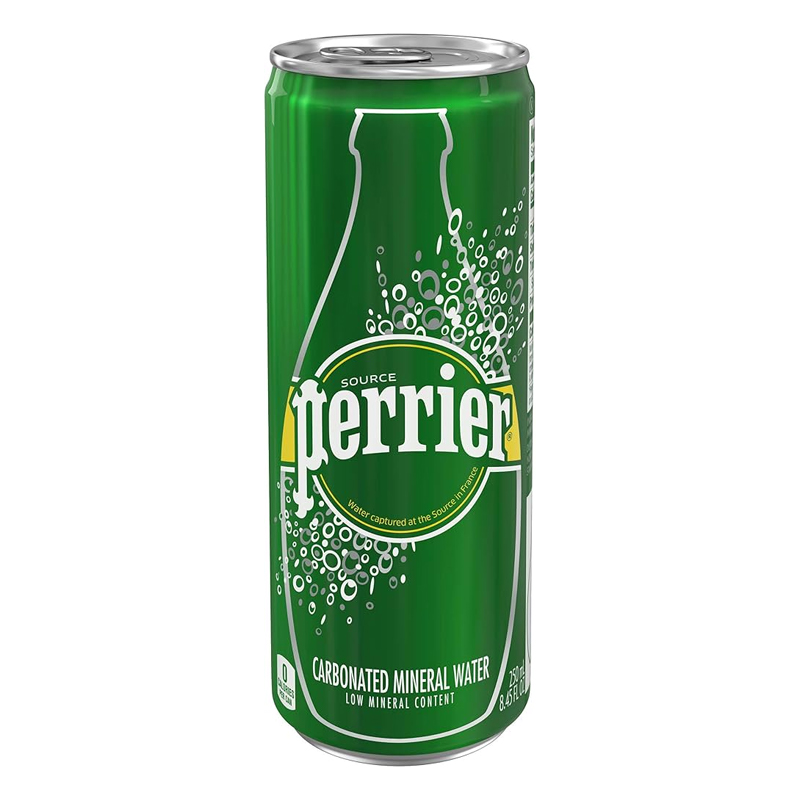 PERRIER SPARKLING MINERAL WATER  REGULAR CAN 250ML