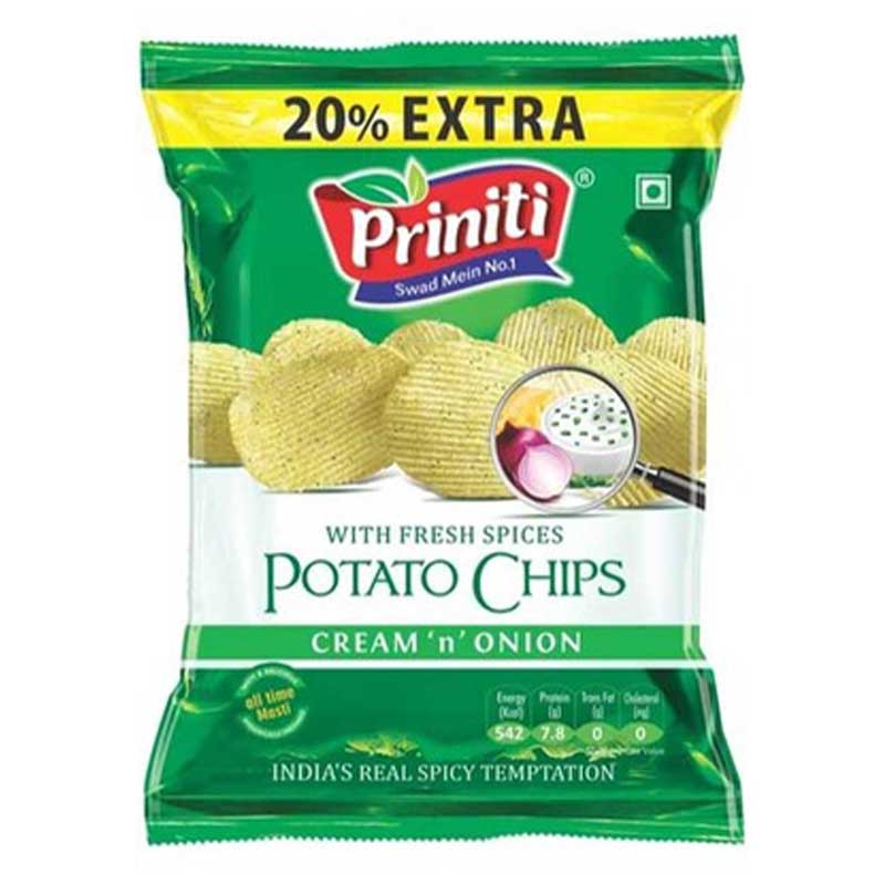 PRINTI POTATO CHIPS CREAM N ONION 100GM