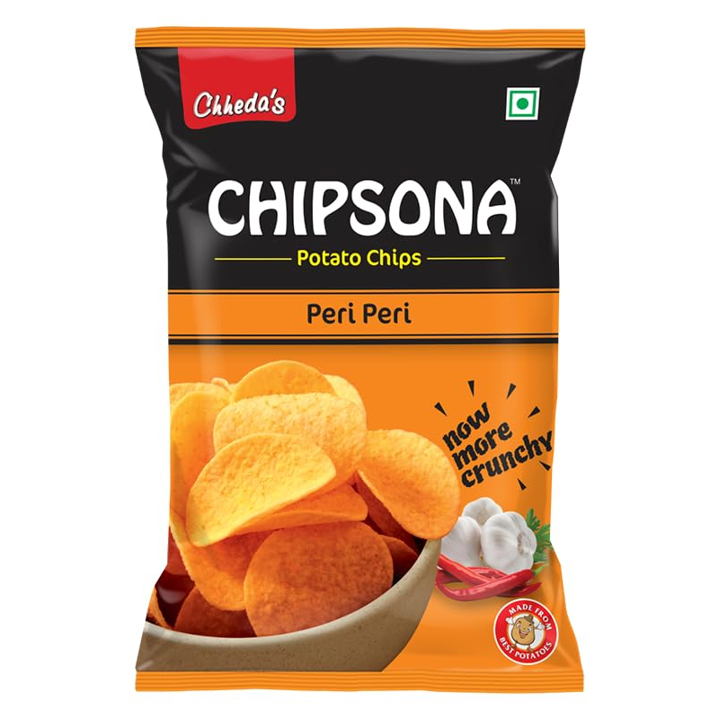 CHHEDAS CHIPSONA  POTATO CHIPS PERI PERI 90GM