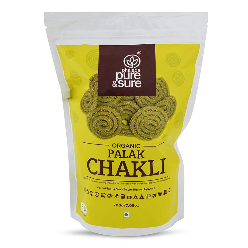 PURE &amp; SURE  ORGANIC PALAK CHAKLI 200GM