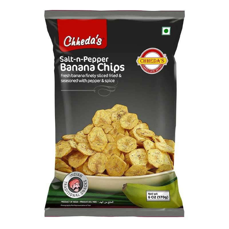CHHEDAS SALT N PEPPER BANANA CHIPS 170GM