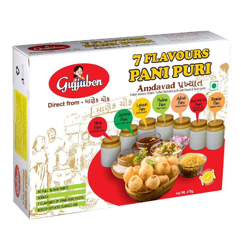 GUJJUBEN PANIPURI 7 FLAVOR 400GM