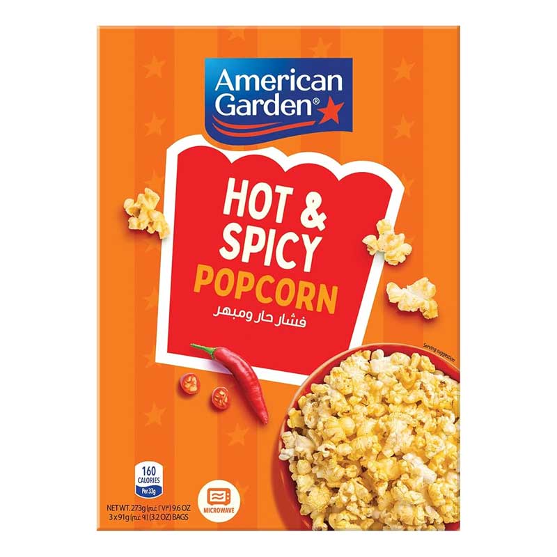 AMERICAN GARDEN POPCORN HOTNSPICY3x3.2OZ