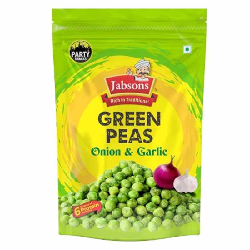 JABSONS GREEN PEAS ONION &amp; GARLIC 400GM
