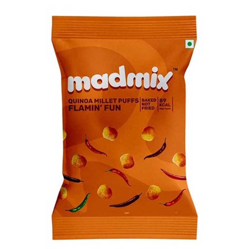 MADMIX QUINOA MILLET PUFFS FLAMIN FUN 25GM