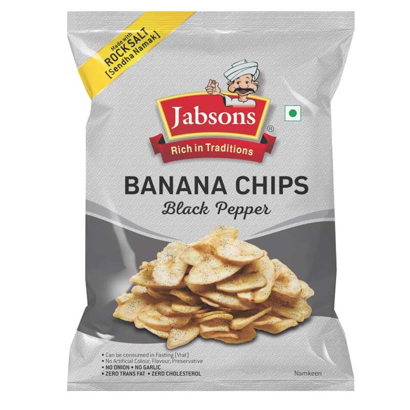 JABSONS BANANA CHIPS BLACK PEPPER 150GM