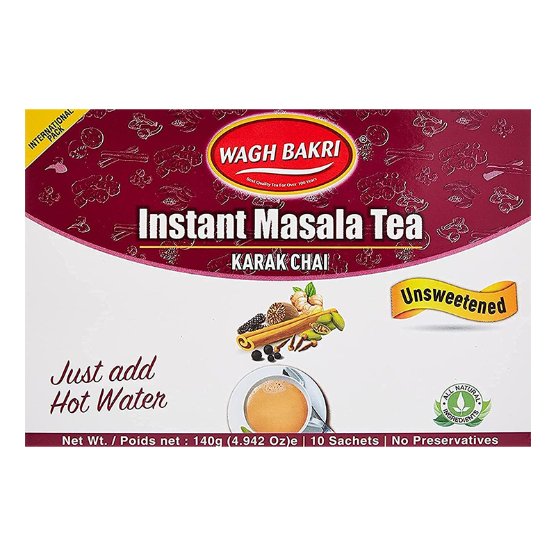 WAGH BAKRI UNSWEETENED SAFFRON INST TEA PREMIX 140GM