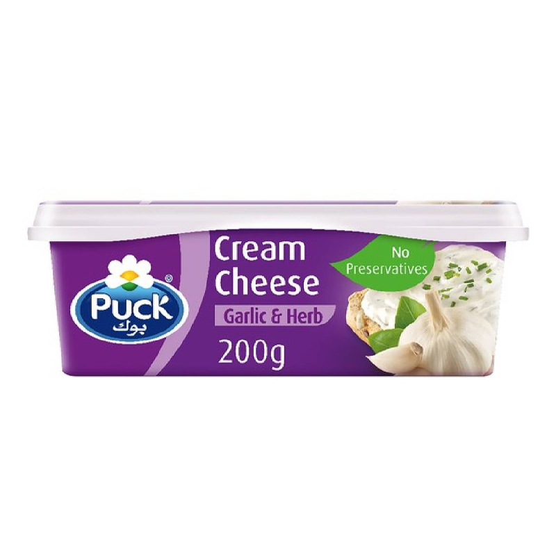 PUCK CHEESE TUB GARLIC 200GM
