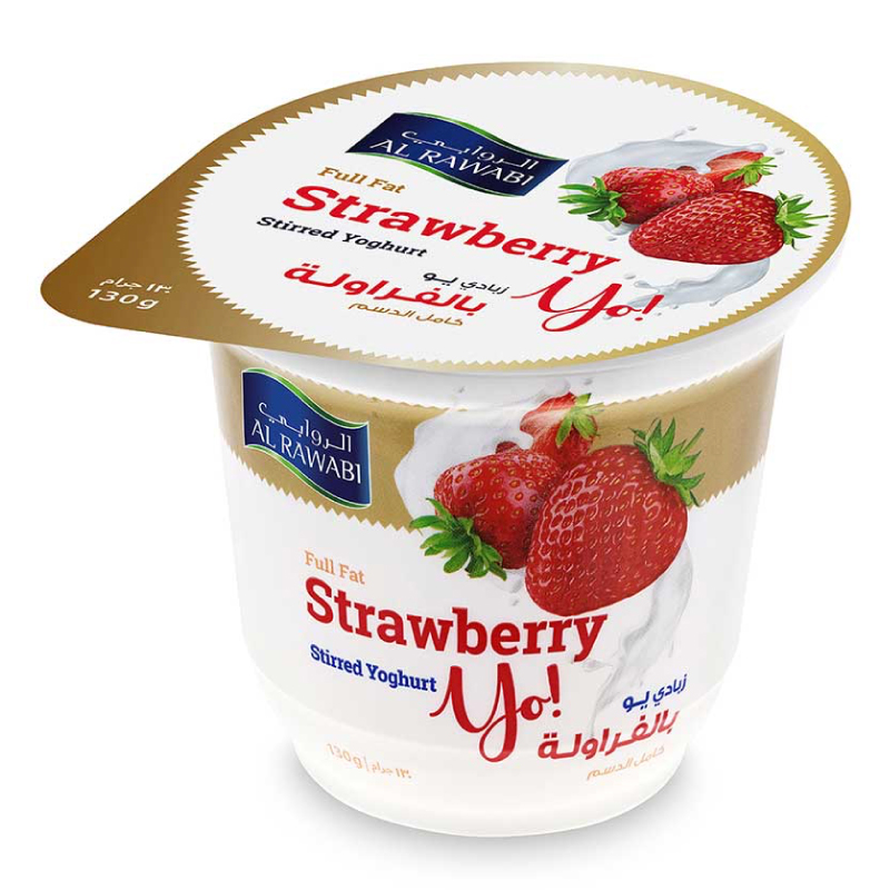 AL RAWABI SINGLE POT YOGHURT STRWY130GM