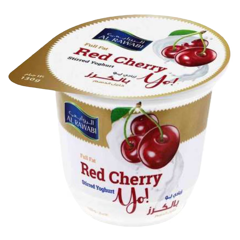AL RAWABI SINGLE POT YOGHURT RED CHERRY130GM