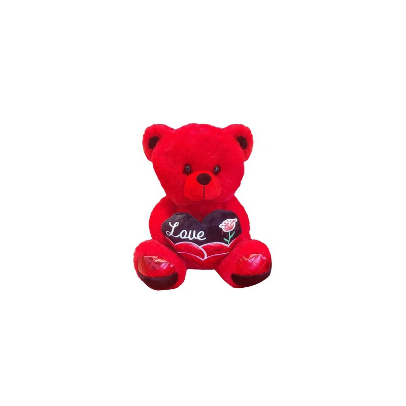 ANGELS  RED BEAR W/HEART 25CM