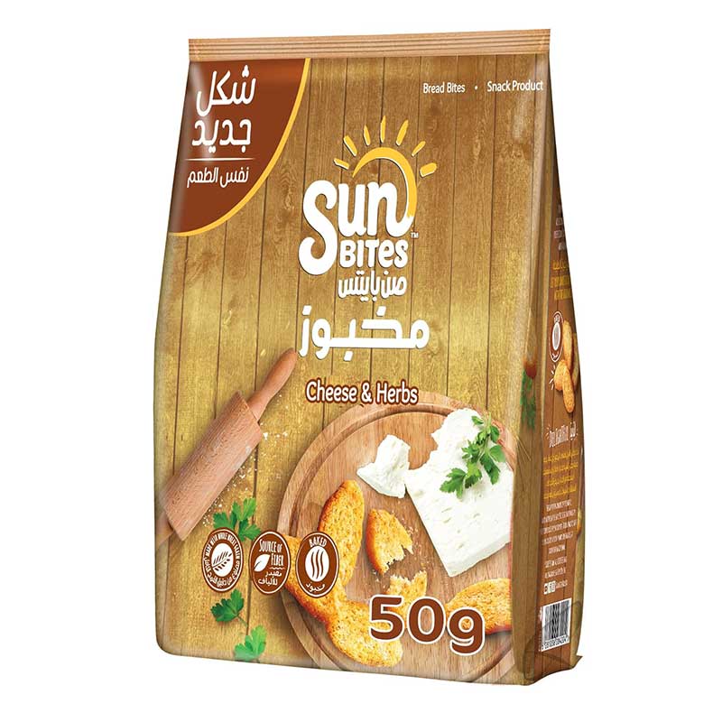SUNBITES BREAD BITES CHEESE &amp; HERBS 50GM