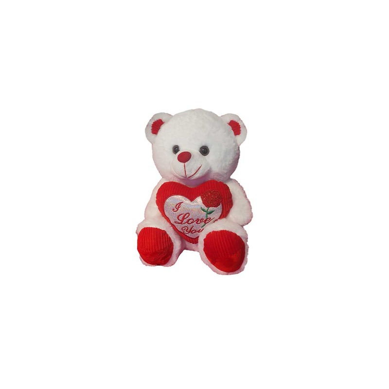 ANGELS  RED BEAR W/HEART30CM