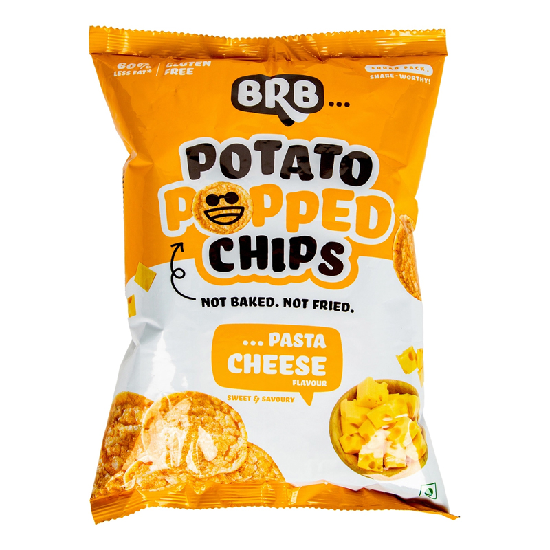 BRB POPPED POTATO CHIPS PASTA CHEESE 48GM