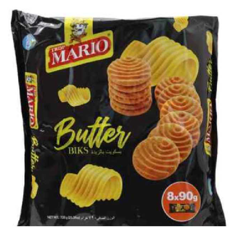 MARIO BUTTER BIKS BISCUITS 8X90GM