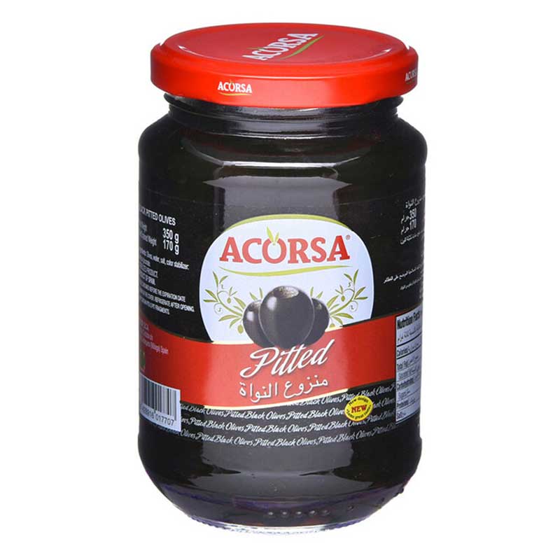 ACORSA OLIVES BLK PITTED 170GM
