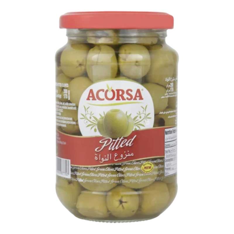 ACORSA OLIVES GRN PITTED 170GM