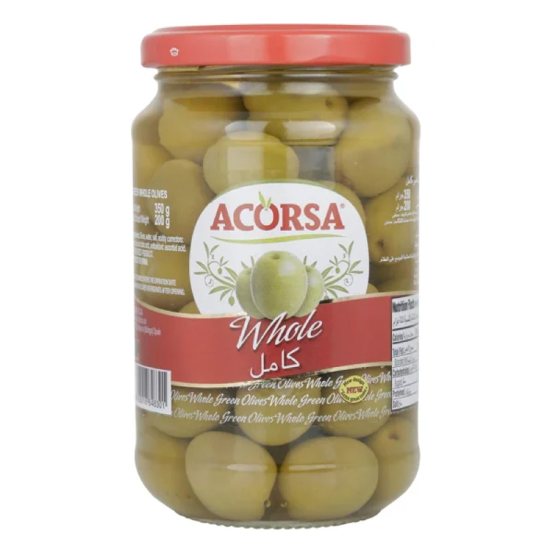 ACORSA OLIVES GRN PLAIN 200GM